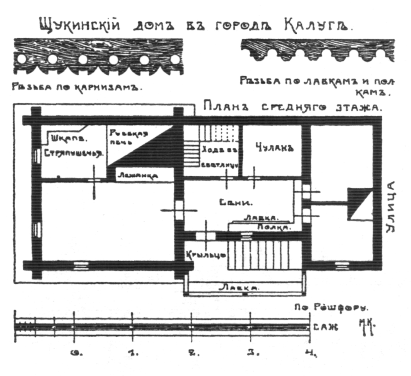 Рис. 72. Частные жилые дома, казенные здания, хоромы знати и царские хоромы. Русское деревянное зодчество. Михаил Красовский