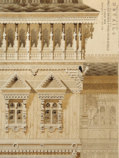 Фрагмент фасада деревянного особняка